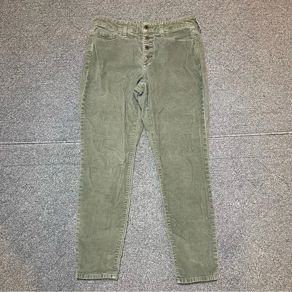 Universal Thread High Rise Skinny Corduroy Pants Womens Size 6 Green Button Fly